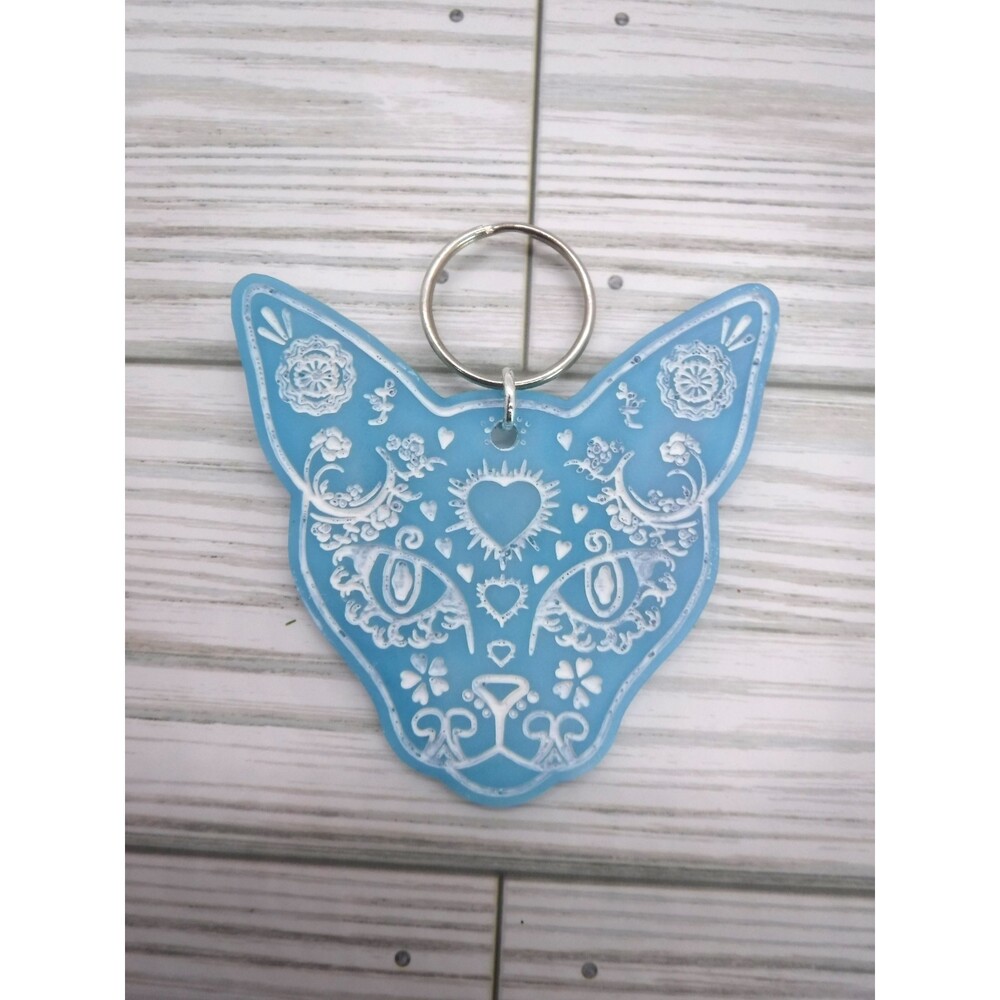 Keychain Cat Sugar Skull
